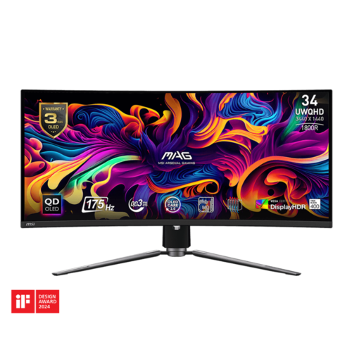 MSI MAG 341CQP QD-OLED 175Hz Curved Gaming Monitors ( 34 inch )