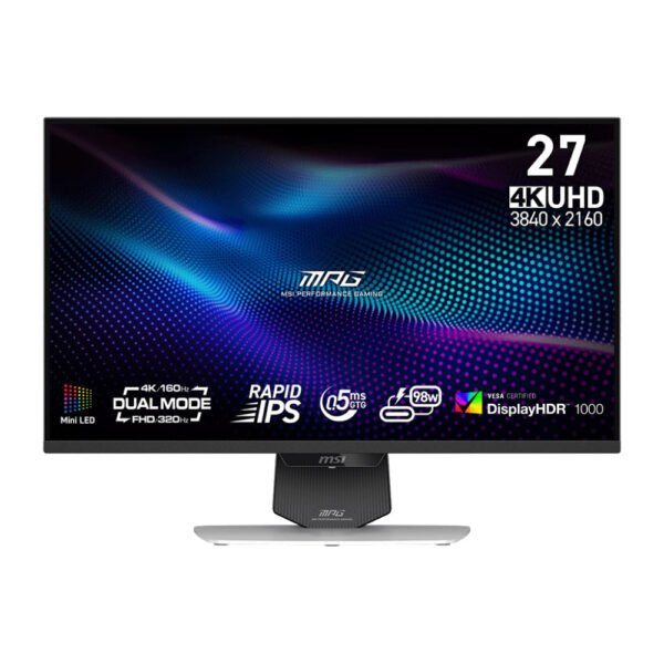 Web_MPG_274URDFW_E16M_1.jpg MSI MPG 274URDFW E16M 27" UHD 160Hz /FHD 320Hz Dual Mode Mini-LED Gaming Monitor